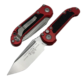 Microtech LUDT Gen III T/E Automatic Knife Red Aluminum, Stonewashed M390MK by Tony Marfione (1136-10RD)