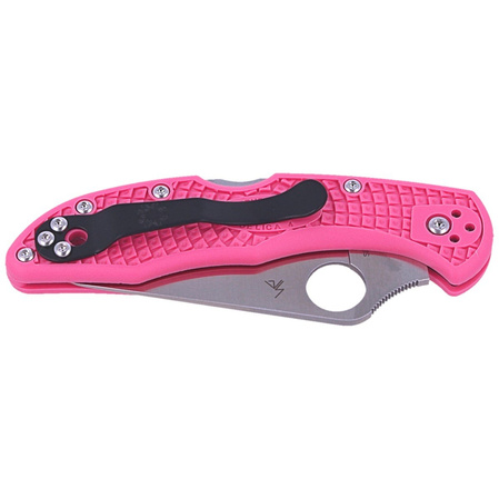 Spyderco Delica 4 FRN Pink, Plain CPMS30V (C11FPPNS30V)