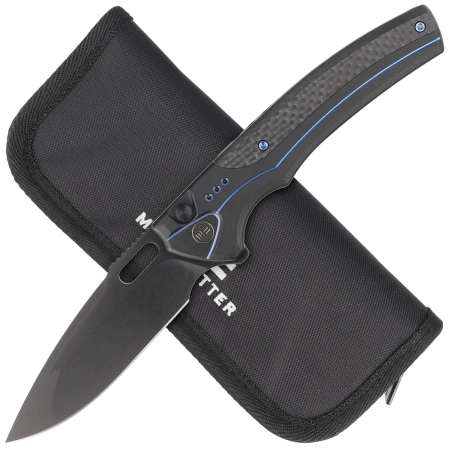 Nóż składany WE Knife Exciton LE No 044/205 Black Titanium / Twill Carbon Fiber, Two-Tone Black CPM 20CV (WE22038A-2)