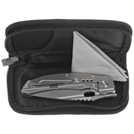 Bestech Exploit Grey Titanium/Carbon Fiber Knife, Stonewashed CPM S35VN by Todd Knife and Tool (BT2005F)