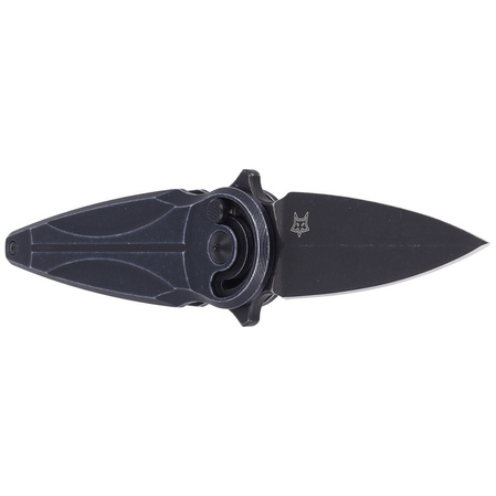 FOX Saturn Left Handed, Black Aluminium, Black Stonewashed N690Co by Denis Simonutti knife (FX-551 SX ALB)