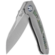 Remette RT-Kestrel Knife Gray Titanium/Green Carbon Fiber, Manual Fine Grinding Satin CPMS35VN (RTPO-A)