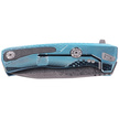 LionSteel ROK Knife Blue Titanium, Chad Nichols Scrambled Damascus (ROK DD BL)