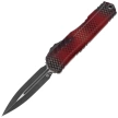 Nóż automatyczny OTF Microtech Cypher II D/E Signature Red X-51 Aluminium, Distressed Black M390MK (1242-1RDX51S)