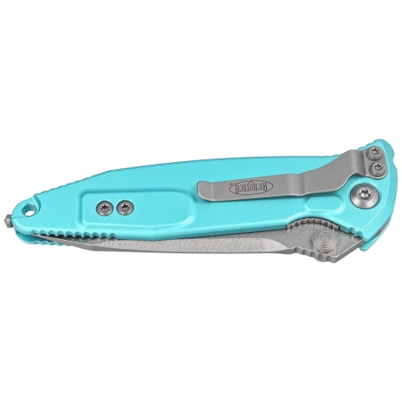 Nóż składany Microtech Socom Elite T/E Turquoise Aluminium, Stonewashed M390 by Tony Marfione (161-10TQ)