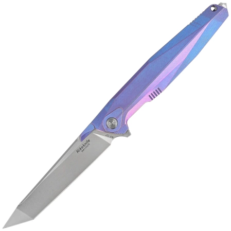 Nóż składany RikeKnife Framelock Blue Titanium, Bead Blast/Satin M390 (RK1707T-B)