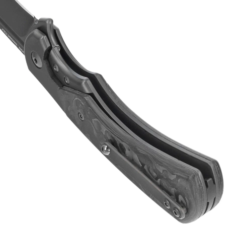 Fox 40th Anniversary Folding Knife Marble Carbon Fiber, Black PVD M390 knife (FX-F2017 R)