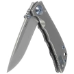 Spartan Blades Harsey Folder 3.25 Gray Titanium, Blue HW, Stonewashed CPM S45VN by William W. Harsey Jr. (SF10SWBL)