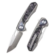 Remette RT-Saker Falcon Knife Gray Titanium/Carbon Fiber, Manual Fine Grinding Satin S45VN (ASTP-3)