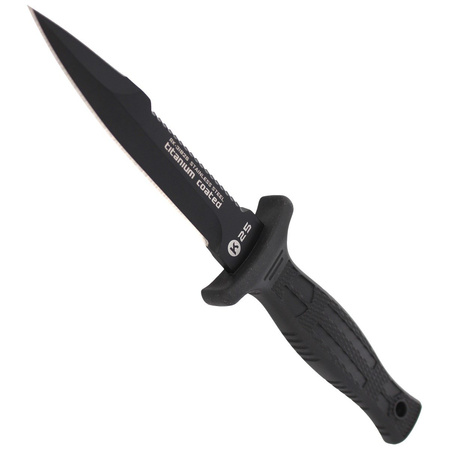 Nóż K25 Tactical Botero Boot Knife Black Rubber, Titanium Coated (31825)