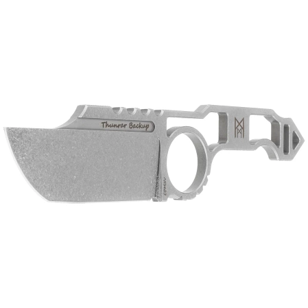 Midgards Messer Thunrar Backup Gray Steel, Satin 14C28N by Ralph Zlobinsky neck knife (MM017)