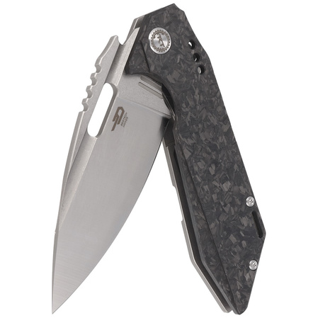 Nóż składany Bestech Shodan Grey Titanium / Carbon Fiber, Stonewash / Satin CPM S35VN by Todd Knife and Tool (BT1910C)