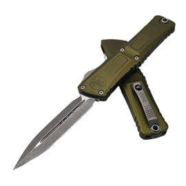 Microtech Combat Troodon Gen III D/E OTF Knife OD Green Aluminum, Apocalyptic M390MK by Tony Marfione (1142-10APOD)