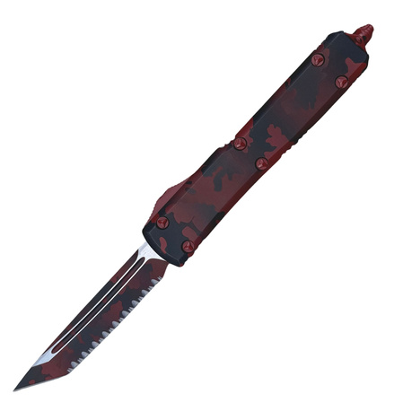 Microtech Ultratech T/E Signature OTF Knife Red Camo Cerakote Aluminum, Red Camo Cerakote F/S M390 by Tony Marfione (123-3RCS)