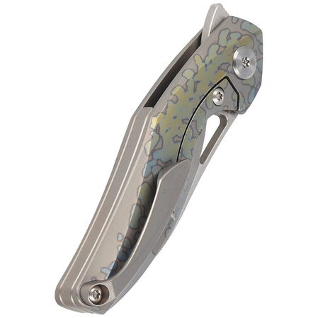 Nóż na szyję Bestech The Reticulan Grey/Colorful Titanium, Stonewashed/Satin CPM S35VN by Elijah Isham (BT1810E)