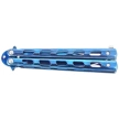Third Decor Habitat Balisong Blue Titanium Stainless Steel, Blue Titanium Butterfly Knife (10967A)