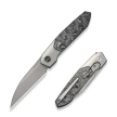 WeKnife Brr15 Gray Titanium/Aluminum Foil Carbon Fiber, Stonewashed M390 by Rafal Brzeski (WE24007-2)