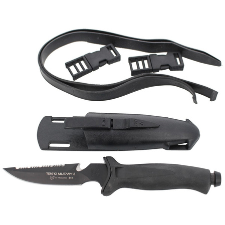 FOX Tekno Military 2 Black / Black Blade diving knife (641)