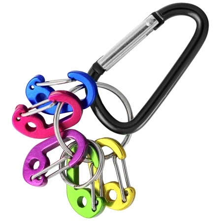 Martinez Albainox Black Aluminum Carabiner Keychain Set (16249-BK)