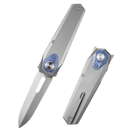 Remette Infinite Power Knife Gray Titanium, Hand Grinding Pearlescent M390 (RTIP-T)