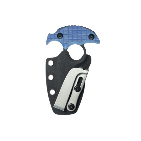 Kubey Cavy Pushdagger Blue Micarta, Blackwashed 14C28N by MUZI Design (KU403C)