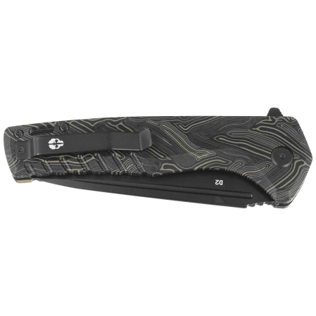 Tekto F3 Charlie Knife Damascus G10, Black HW, Black D2
