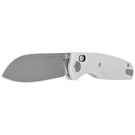 Kubey Breeze Knife White G10, Stonewashed 14C26N by Caleb Waltman (KU288E)