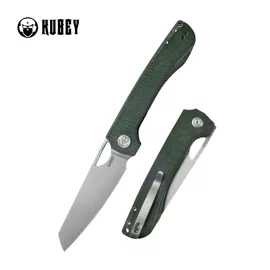 Nóż składany Kubey Elang Green Micarta, Beadblasted AUS-10 by Sebastian Irawan (KU365E)