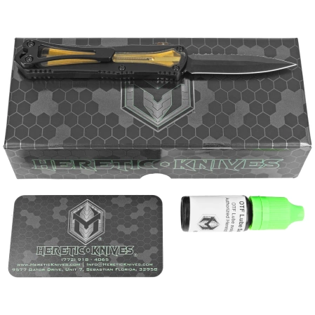 Heretic Knife Manticore S DE Black Aluminum / Ultem, Black DLC Full Serrated MagnaCut by Tony Marfione Jr.