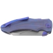 Kubey Sumo Knife Blue Titanium, Stonewashed CPM 20CV by Jake Hoback (KB400C)