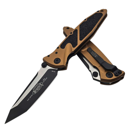 Nóż składany Microtech Socom Elite T/E-M Tan Aluminium, Black M390MK by Tony Marfione (161-1TA)