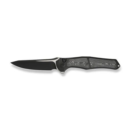 WeKnife 702XI LE No 087/150 Black Integral Titanium/Aluminum Foil Carbon Fiber, Black Stonewashed M390 (WE07B-2)