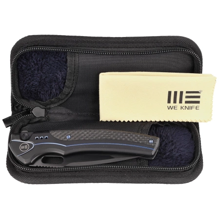 Nóż składany WE Knife Exciton LE No 044/205 Black Titanium / Twill Carbon Fiber, Two-Tone Black CPM 20CV (WE22038A-2)