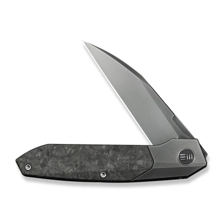 Nóż składany WeKnife Brr15 Gray Titanium/Shredded Carbon Fiber, Polished Gray M390 by Rafal Brzeski (WE24007-3)