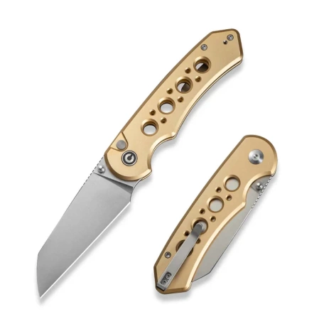 Civivi Pragma Prime Knife Champagne Aluminum, Satin 14C28N (C24067-3)