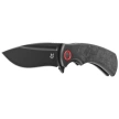 Fox 40th Anniversary Folding Knife Marble Carbon Fiber, Black PVD M390 knife (FX-F2017 R)