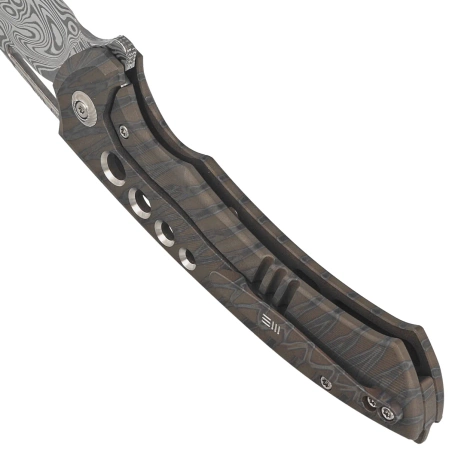 Nóż składany WeKnife Swiftfin Tiger Stripe Titanium, Damasteel Thor (WE23051-DS1)
