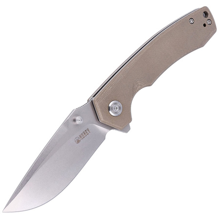 Kubey Knife Calyce, Tan G10, Bead Blasted D2 (KU901D)