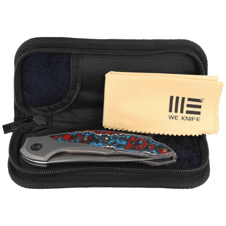 Nóż składany WE Knife Merata LE No 207/310 Titanium / Nebula Fat Carbon Fiber, Hand Rubbed Satin CPM 20CV by Anton Tkachenko (WE22008B-2)
