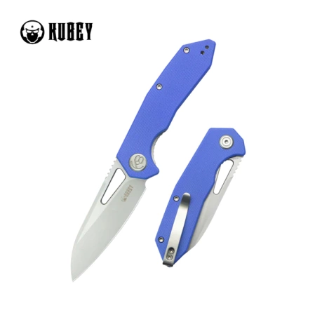 Kubey Vagrant Blue G10, Sand Blasted 14C28N by Maksim Tkachuk (KU291P)