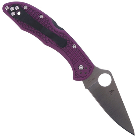 Spyderco Delica 4 FRN Purple Flat Ground PlainEdge Knife (C11FPPR)