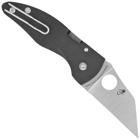 Spyderco MicroJimbo Black G10, Satin CPM S30V Plain by Michael Janich Knife (C264GP)
