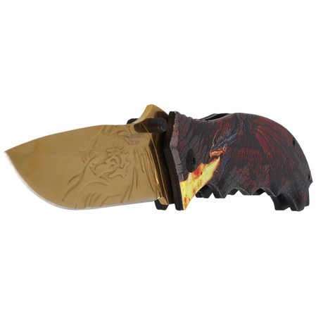Herbertz CJH Knife 3D Dragon Aluminum, Golden Titanium Coating (10000363)