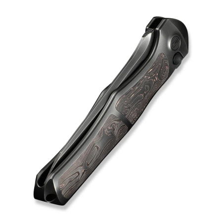 WeKnife 702XI LE No 145/150 Gray Integral Titanium/Copper Foil Carbon Fiber, Polished Gray M390 (WE07B-3)