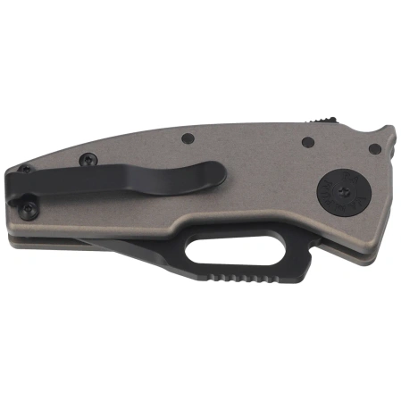 Demko Nano-Shark Stealth CP Knife Artillery Grey Aluminum, Black DLC CPM 20CV by Andrew Demko (NANO-20CV-Artillery Grey ALUM-CP)