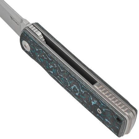 Nóż składany Reate Bushido Titanium/Arctic Storm Fat Carbon, Hand Satin M390 (BSO.ARS.SAT)