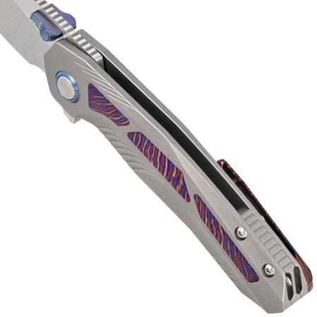 Nóż składany Remette Kestrel Gray Titanium/Timascus, Satin CPM S35VN (RTPO-D)