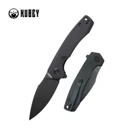 Kubey Knife Calyce Black G10, Black Stonewashed AUS-10 (KU901L)