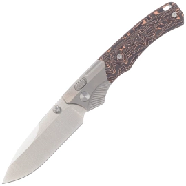 Nóż składany Remette WD107-TB Gray Titanium/Carbon Fiber, Hand Grinding Satin M390 (WD107-TB)