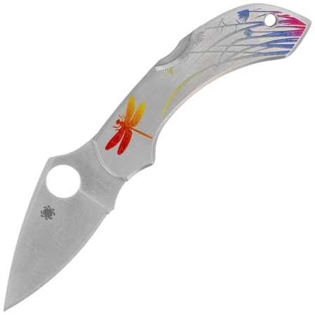 Spyderco Dragonfly Tattoo Stainless, Satin Plain VG-10  by Sal Glesser Knife (C28PT)